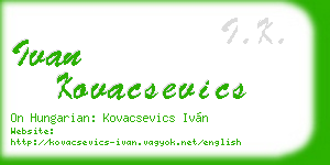 ivan kovacsevics business card