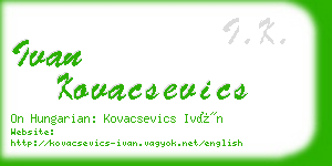 ivan kovacsevics business card